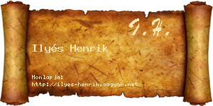 Ilyés Henrik névjegykártya